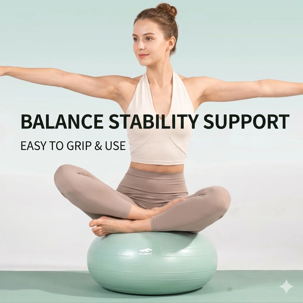 Anti-Burst Donut Swiss Ball - Stable Exercise Balance Trainer & Ergonomic Sitting Cushion 2 Anti-Burst Donut Swiss Ball - Stable Exercise Balance Trainer & Ergonomic Sitting Cushion - Image 2