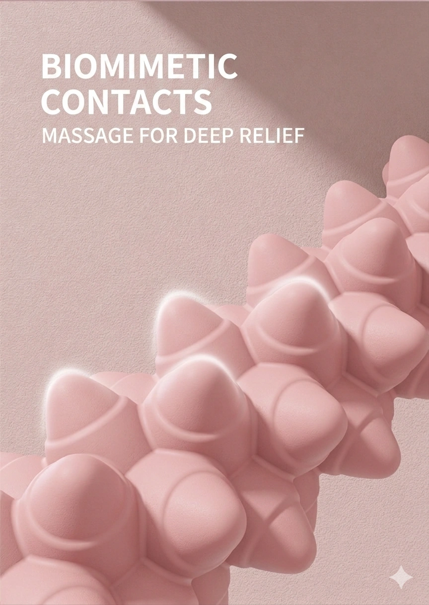 Biomimetic spiky contacts of muscle roller stick for deep relief