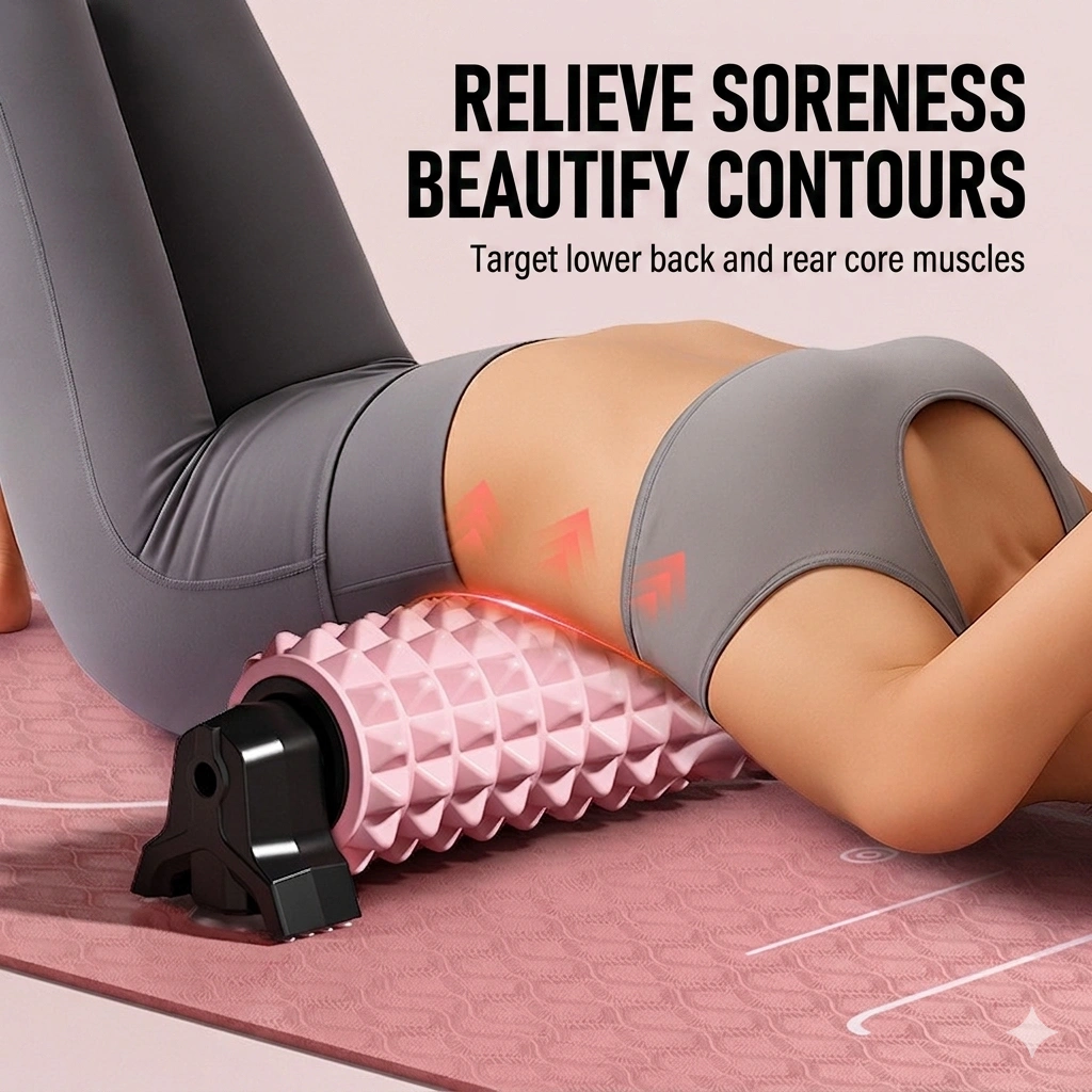 Pro-Stable Pink Foam Roller with Fixed Stand - Deep Tissue Muscle Massager for Home Yoga & Recovery 4 Pro-Stable Pink Foam Roller with Fixed Stand - Deep Tissue Muscle Massager for Home Yoga & Recovery - Image 4