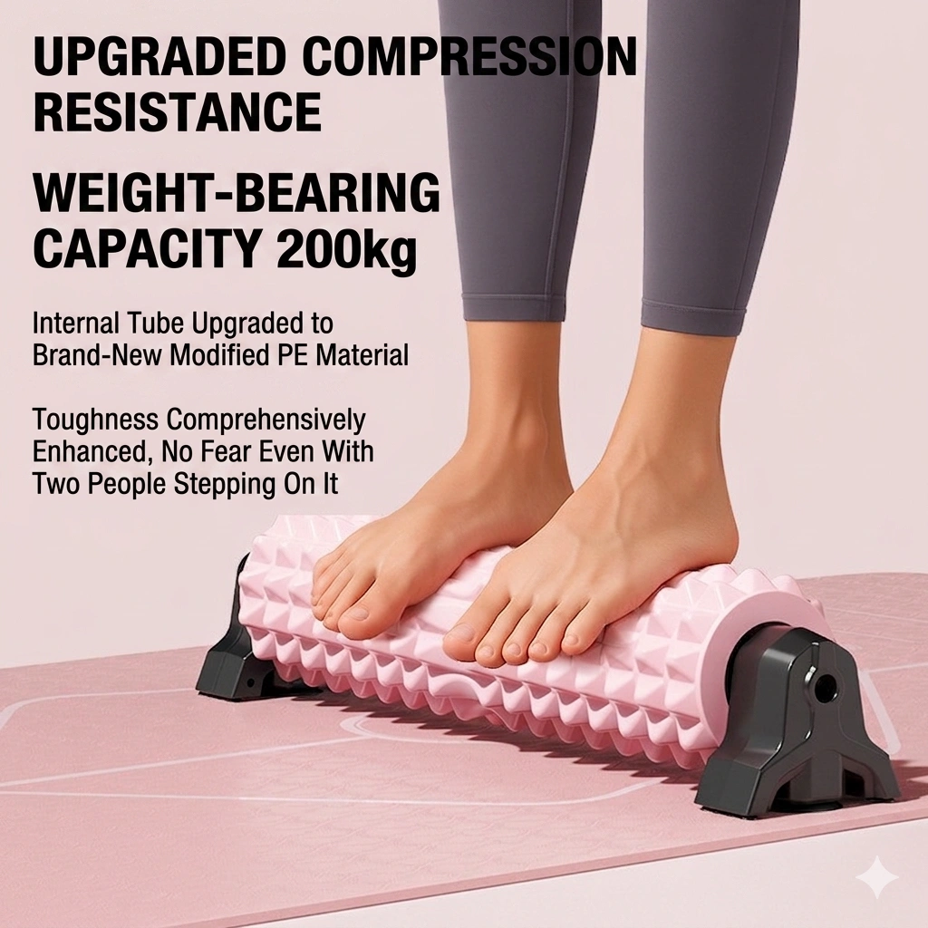 Pro-Stable Pink Foam Roller with Fixed Stand - Deep Tissue Muscle Massager for Home Yoga & Recovery 5 Pro-Stable Pink Foam Roller with Fixed Stand - Deep Tissue Muscle Massager for Home Yoga & Recovery - Image 5