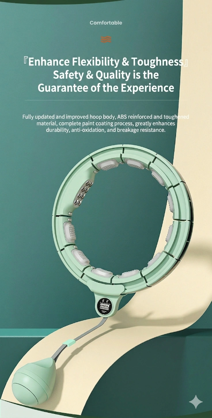 Reinforced ABS lacquer coated magnetic smart hula hoop