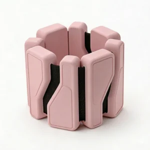 Pair of pink adjustable wrist and ankle weights for fitness and jogging
