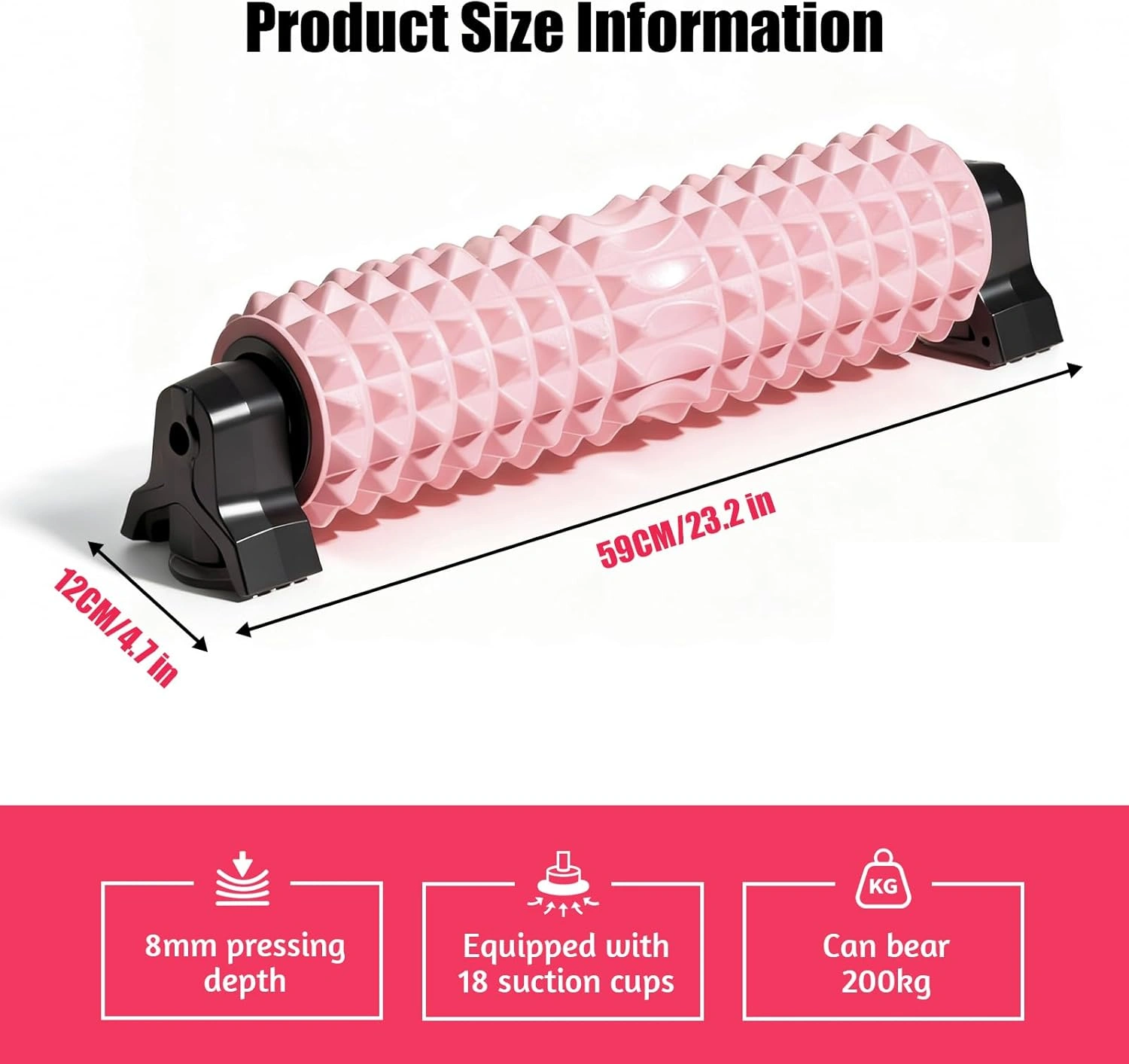 Pro-Stable Pink Foam Roller with Fixed Stand - Deep Tissue Muscle Massager for Home Yoga & Recovery 10 Pro-Stable Pink Foam Roller with Fixed Stand - Deep Tissue Muscle Massager for Home Yoga & Recovery - Image 10