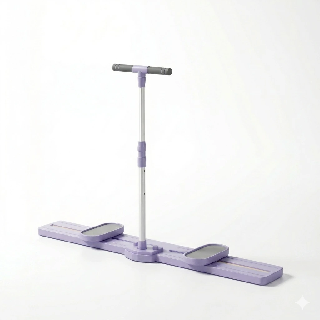 Purple home ski machine simulator for lateral leg training and core balance