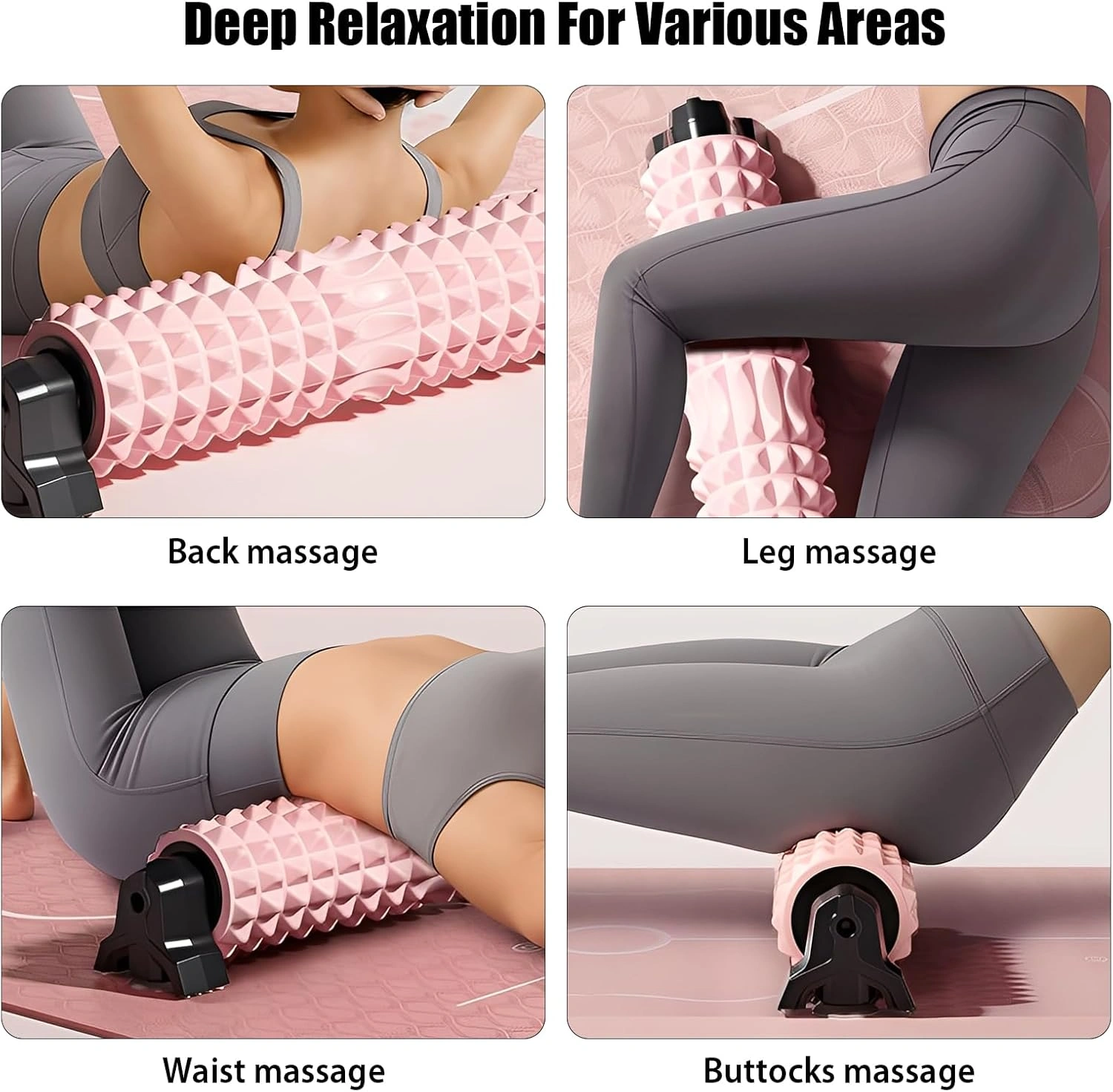 Pro-Stable Pink Foam Roller with Fixed Stand - Deep Tissue Muscle Massager for Home Yoga & Recovery 6 Pro-Stable Pink Foam Roller with Fixed Stand - Deep Tissue Muscle Massager for Home Yoga & Recovery - Image 6