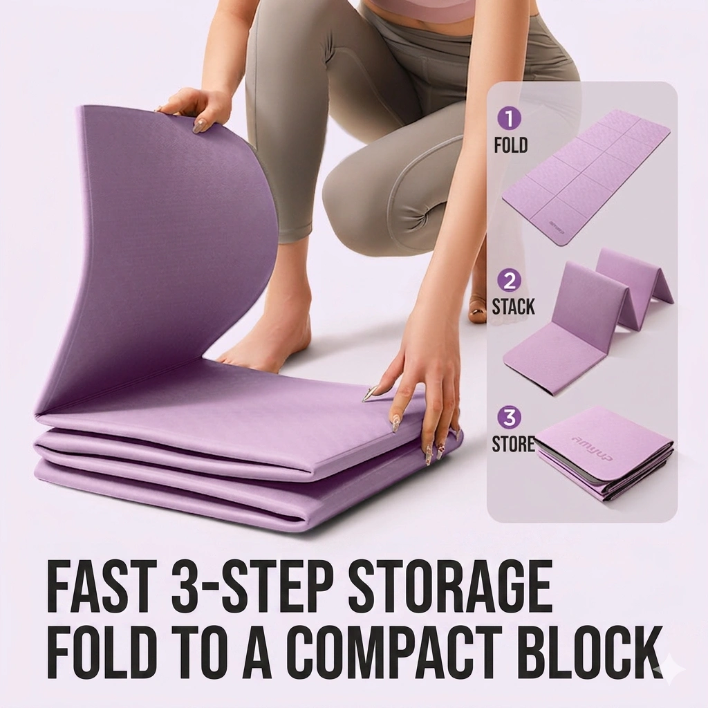 EasyLean™ Premium Eco-Friendly Foldable Yoga Mat – Non-Slip & Portable Travel Fitness Mat 2 EasyLean™ Premium Eco-Friendly Foldable Yoga Mat – Non-Slip & Portable Travel Fitness Mat - Image 2