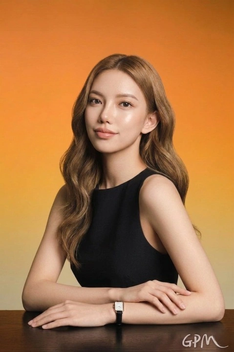 A professional and approachable portrait of the EasyLean founder looking towards the camera with a warm smile, wearing a minimalist black dress in a modern studio setting.
