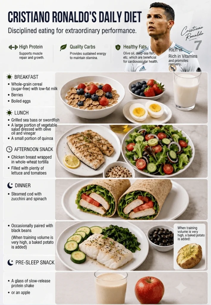 Cristiano Ronaldo daily meal plan and nutritional guidance