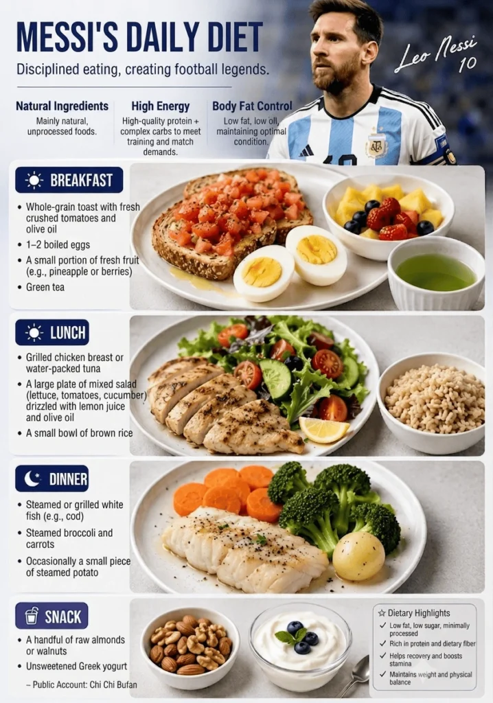 Lionel Messi daily meal plan and healthy diet breakdown